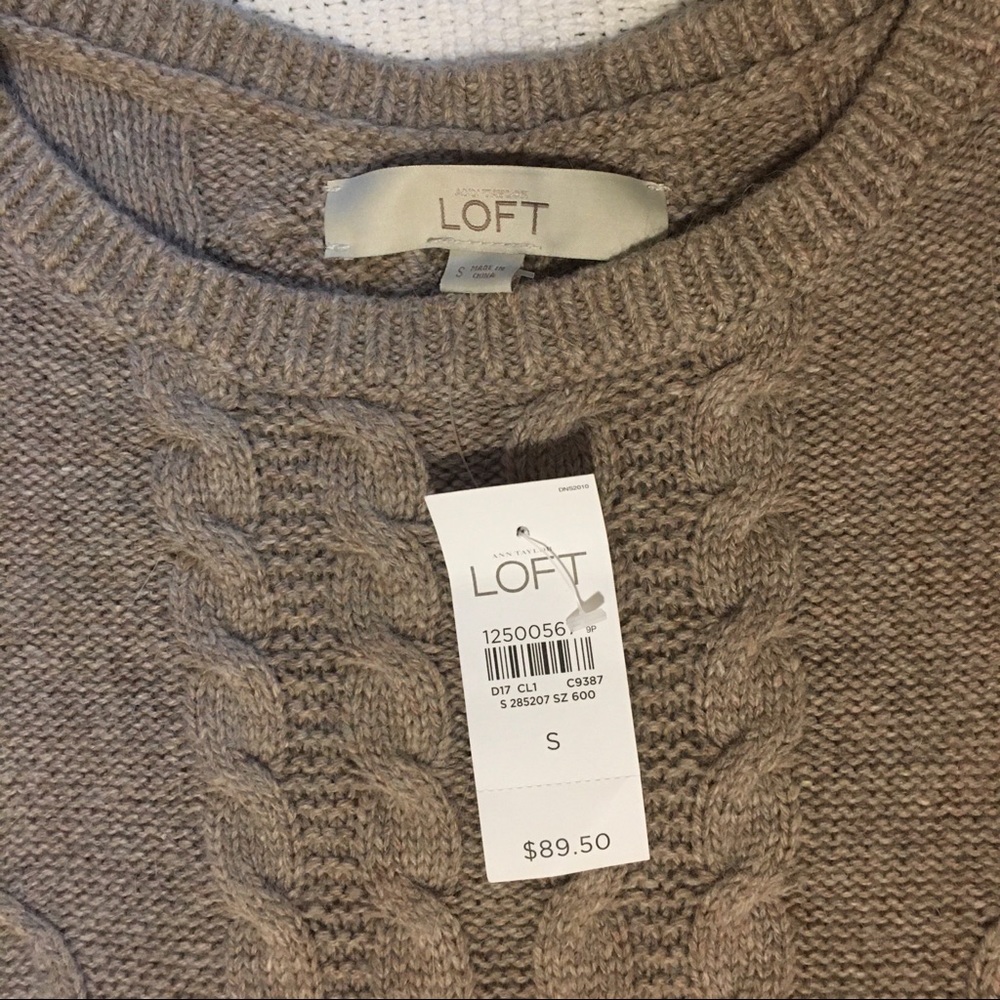 Small LOFT Cable Knit Sweater Dress - Picture 2 of 5